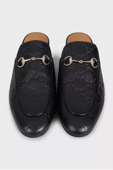 Princetown Embossed Brown Mules