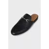 Princetown Embossed Brown Mules
