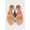 White leather sandals with decoration