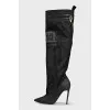 Black mesh boots