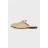 Beige Princetown mules