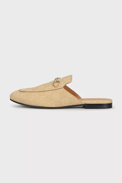 Beige Princetown mules