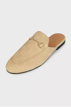 Beige Princetown mules