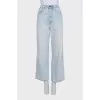 Straight-leg blue jeans