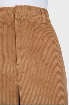 Wide-leg corduroy trousers with a straight cut