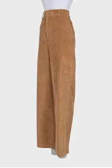Wide-leg corduroy trousers with a straight cut