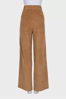 Wide-leg corduroy trousers with a straight cut