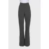 Gray wool high-waist trousers
