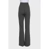 Gray wool high-waist trousers