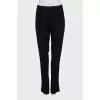 High-waisted straight-leg wool trousers