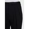 High-waisted straight-leg wool trousers