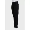 High-waisted straight-leg wool trousers