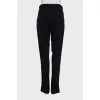 High-waisted straight-leg wool trousers