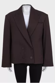 Cropped wool jacket