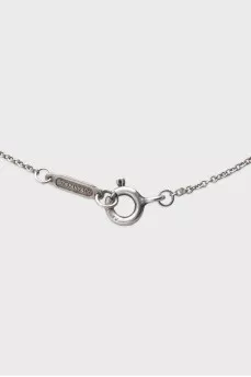 Silver heart-shaped pendant with enamel