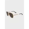Brown tinted aviator sunglasses
