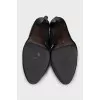Leather and textile mules with laces