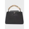 Bag Capucines BB Black Taurillon Leather and Python