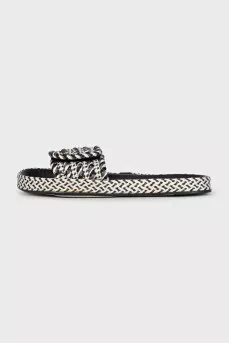 Woven flip flops with velcro