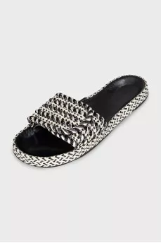 Woven flip flops with velcro