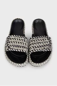 Woven flip flops with velcro