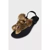 Sandals decorated with voluminous bows