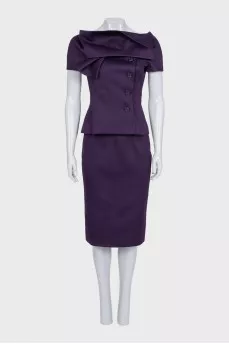 Short jacket and skirt suit