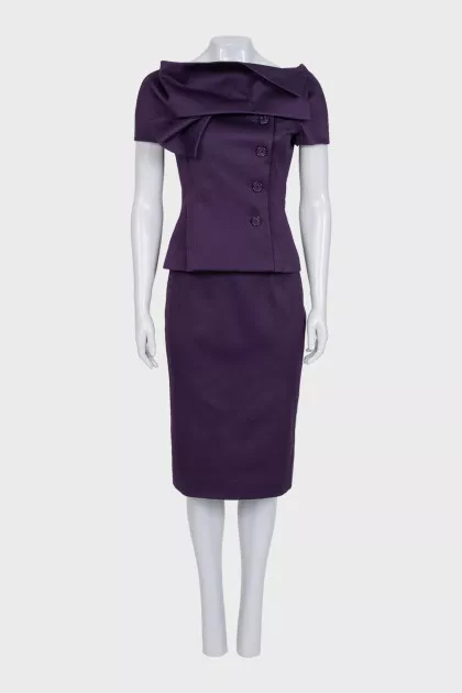 Short jacket and skirt suit