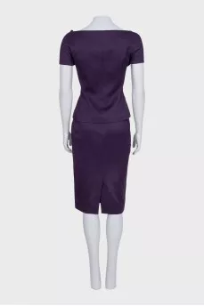 Short jacket and skirt suit