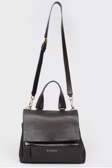 Black leather bag