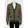 Green wool cardigan with tag