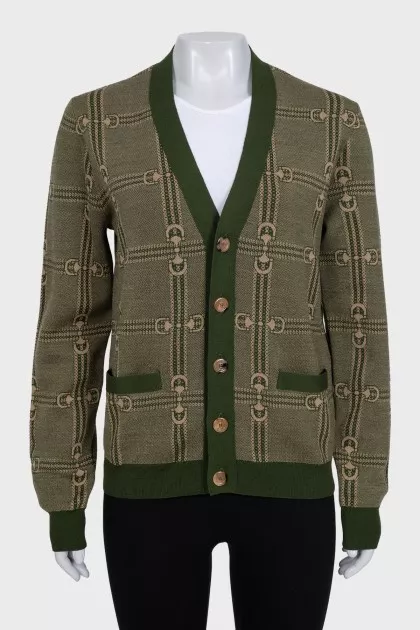 Green wool cardigan with tag