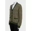Green wool cardigan with tag