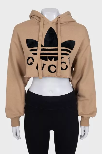 Brown hoodie by Gucci x Adidas with tag