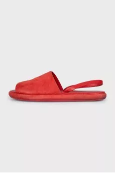 Red suede sandals