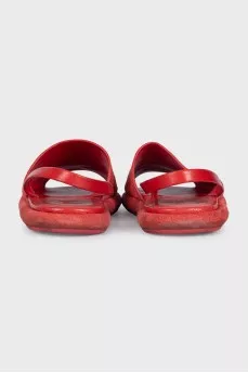 Red suede sandals