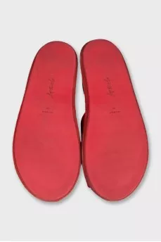 Red suede sandals