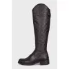 Brown boots with branded embossing
