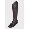Brown boots with branded embossing