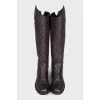 Brown boots with branded embossing