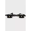 Black suede sandals with rhinestones
