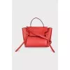 Red leather satchel bag