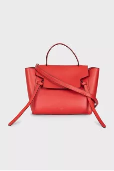 Red leather satchel bag