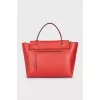 Red leather satchel bag