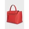 Red leather satchel bag