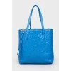 Blue leather bag