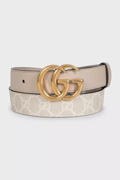 Beige belt with logo