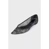 Black lace ballet flats