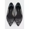 Black lace ballet flats