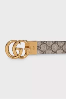 Reversible belt with brand logo